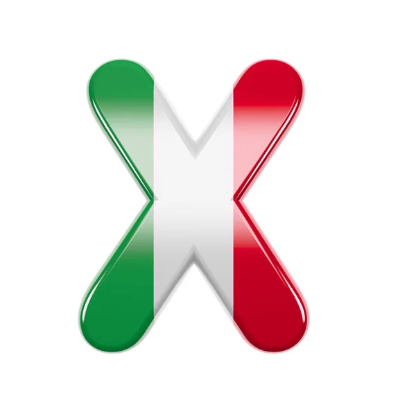 Lettera italiana X - Carattere 3d Italy flag maiuscole e minuscole - adatto a soggetti correlati a Italia, Europa o Roma — Foto Stock