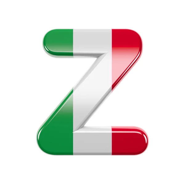 イタリア文字Z -大文字3Dイタリアのフラグフォント-イタリア、ヨーロッパ、ローマ関連の科目に適しています — ストック写真