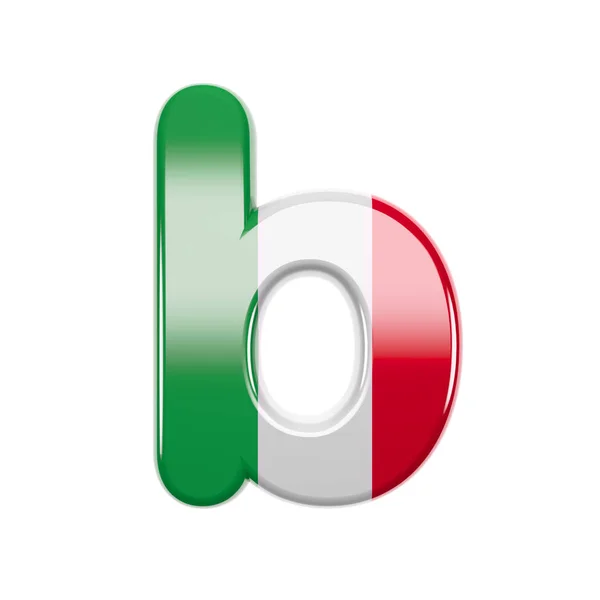 Ιταλικό γράμμα B - Κάτω περίπτωση 3d Σημαία Ιταλίας γραμματοσειρά - Κατάλληλο για θέματα που σχετίζονται με την Ιταλία, την Ευρώπη ή τη Ρώμη — Φωτογραφία Αρχείου