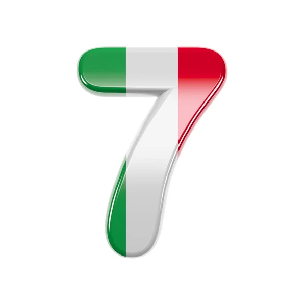 Italiaans nummer 7 - 3d Italië vlaggencijfer - Geschikt voor Italië, Europa of Rome gerelateerde onderwerpen — Stockfoto