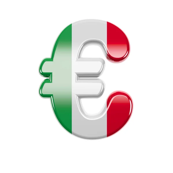 Italská měna symbol - 3d Business Itálie vlajka symbol - Vhodné pro Itálie, Evropa nebo Řím související předměty — Stock fotografie