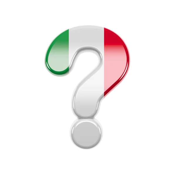 Point d'interrogation italien - Symbole du drapeau italien 3d - Convient aux sujets liés à l'Italie, à l'Europe ou à Rome — Photo