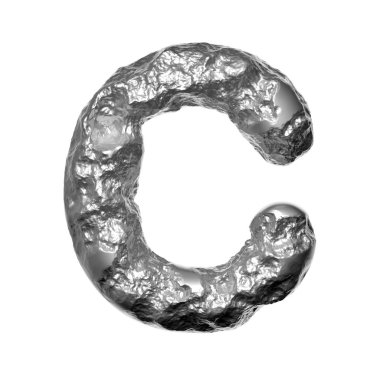 Eritilmiş çelik harf B - Küçük harf 3d Çekiçli çelik yazı tipi - Teknoloji, Endüstri veya Bilimkurgu kavramı