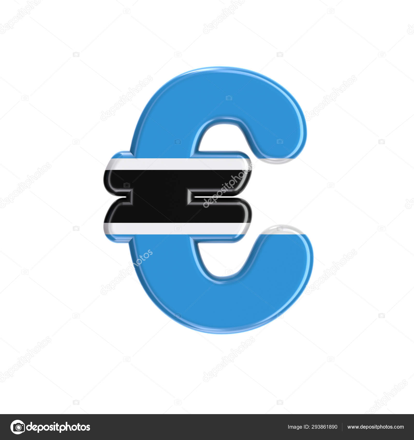 博茨瓦纳国旗欧元货币标志- 3d 商务巴特斯瓦纳符号- 适合非洲、哈博罗内或政治相关主题——图库图片© chrisroll #293861890