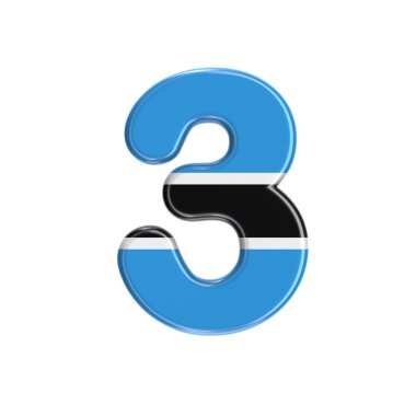 Botsvana bayrak sayısı 3 - 3d Batswana rakam - Uygun Afrika, Gaborone veya siyaset ile ilgili konular için