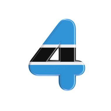 Botsvana bayrak sayısı 4 - 3d Batswana rakam - Uygun Afrika, Gaborone veya siyaset ile ilgili konular için