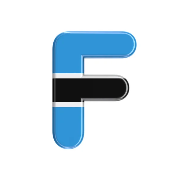 Botswana flag letter F - Upper-case 3d Batswana font - suitable for Africa, Gaborone or political related subjects. —  Fotos de Stock