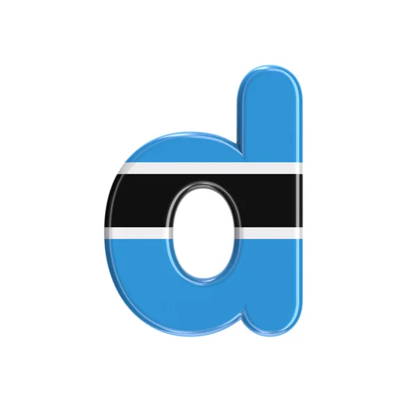 Botswana flag letter D - Lowercase 3d Batswana betűtípus - Suitable for Africa, Gaborone or political related subjects — Stock Fotó