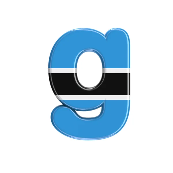 Botswana bandeira letra G - Small 3d Batswana fonte - Adequado para a África, Gaborone ou assuntos relacionados com a política — Fotografia de Stock