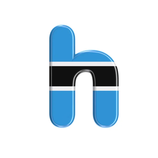 Botswana bandeira letra H - Lower-case 3d Batswana fonte - Adequado para a África, Gaborone ou assuntos relacionados com a política — Fotografia de Stock