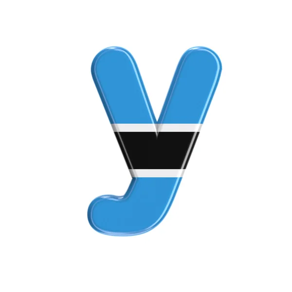 Botswana flag letter Y - Small 3d Batswana font - Suitable for Africa, Gaborone or politics related subjects — Stock Photo, Image