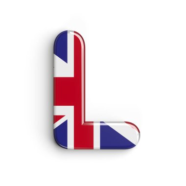 United kingdom letter L - Capital 3d british font - United Kingdom, London or brexit concept clipart