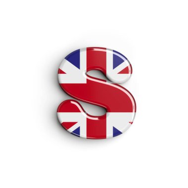 Birleşik Krallık harfi S - Küçük harf 3d İngiliz yazı tipi - Birleşik Krallık, Londra veya brexit kavramı