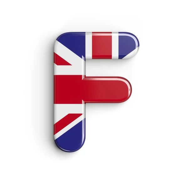 Egyesült Királyság letter F - Upper-case 3d british font - United Kingdom, London vagy brexit concept — Stock Fotó