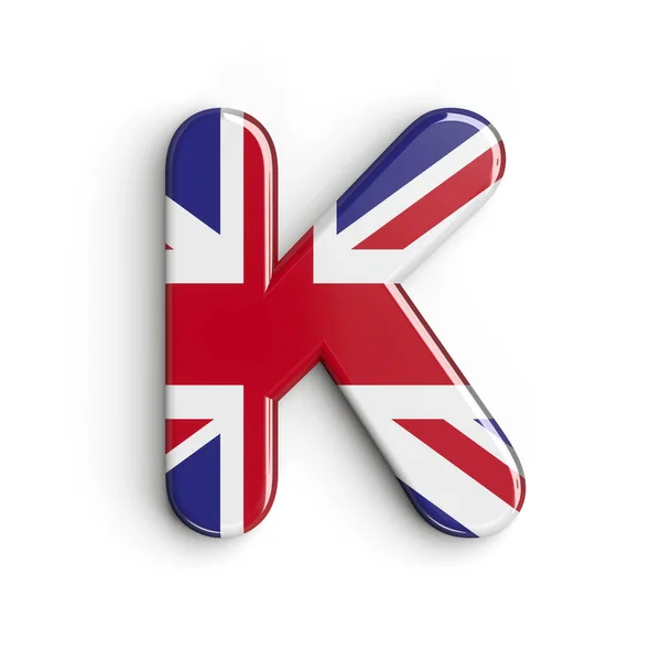 Літера Сполученого Королівства K - Capital 3d british font - Велика Британія, Лондон або концепція Brexit — стокове фото