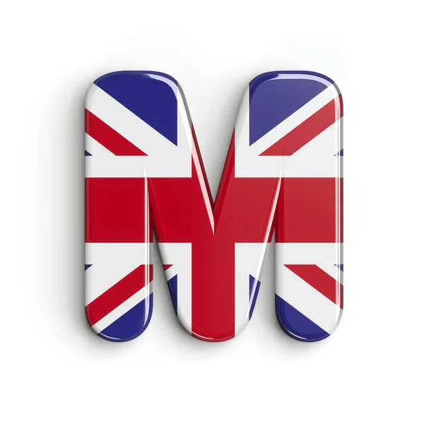 Birleşik Krallık harfi M - Büyük harf 3d İngiliz yazı tipi - Birleşik Krallık, Londra veya brexit kavramı — Stok fotoğraf