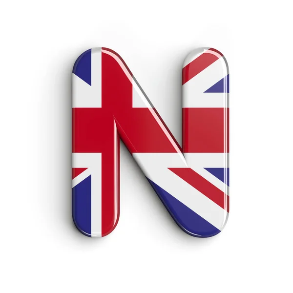 Egyesült Királyság levél N - Capital 3d british font - United Kingdom, London or brexit concept — Stock Fotó