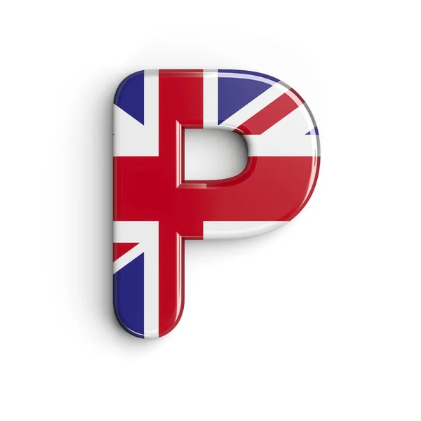 Egyesült Királyság letter P - Upper-case 3d british font - United Kingdom, London vagy brexit concept — Stock Fotó