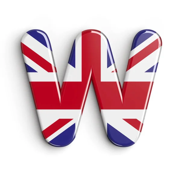 United Kingdom letter W - Capital 3d british font - United Kingdom, London or brexit concept — Stock fotografie