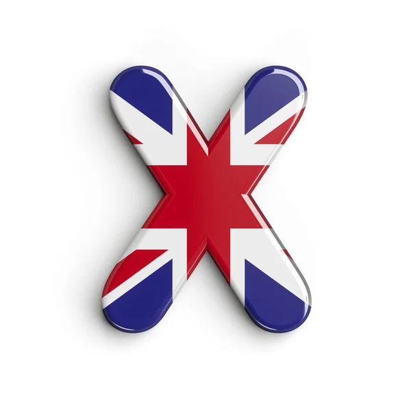 Об'єднане королівство буква X - верхня справа 3d бритський шрифт - Велика Британія, Лондон або Брексит концепція — стокове фото