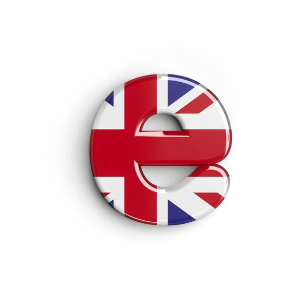 Brief van het Verenigd Koninkrijk E - 3d Brits lettertype in kleine letters - United Kingdom, London or brexit concept — Stockfoto