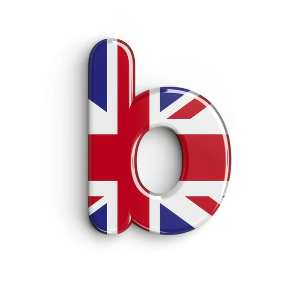 Wielka Brytania litera B - Mała czcionka brytyjska 3d - Wielka Brytania, Londyn lub brexit concept — Zdjęcie stockowe