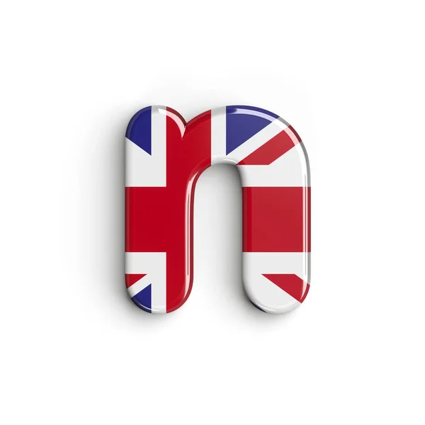英国字母N -英国小3D字体-英国、伦敦或英国退欧概念 — 图库照片