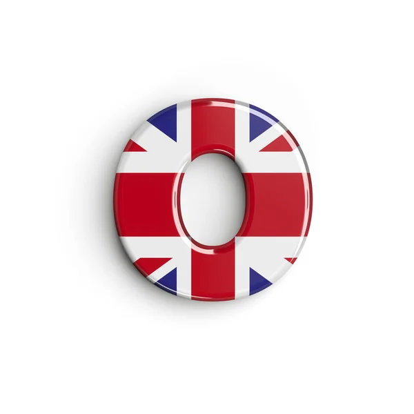 Літера Об'єднаного королівства O - Small 3d british font - Велика Британія, Лондон або концепція реквізиту — стокове фото