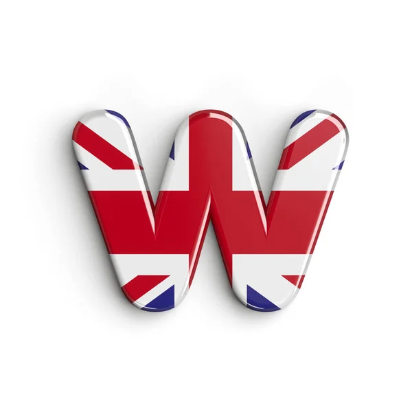 Об'єднана літера W - Нижній чемодан 3d british font - Велика Британія, Лондон або Брексит концепція — стокове фото