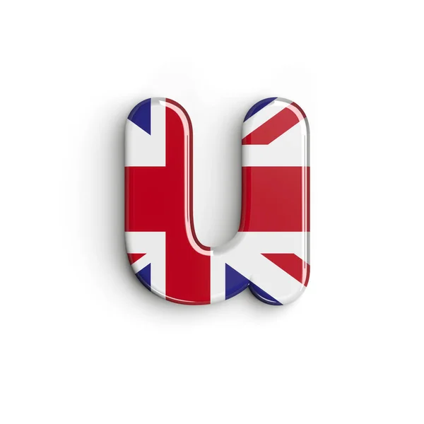 United Kingdom letter U - Small 3d british font - Velká Británie, Londýn nebo koncept brexitu — Stock fotografie