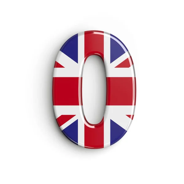 United kingdom number 0 -  3d british digit - United Kingdom, London or brexit concept — Stock Photo, Image