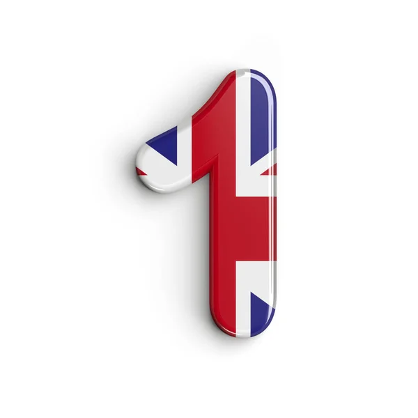 Regno Unito numero 1 - cifra inglese 3d - concetto di Regno Unito, Londra o Brexit — Foto Stock