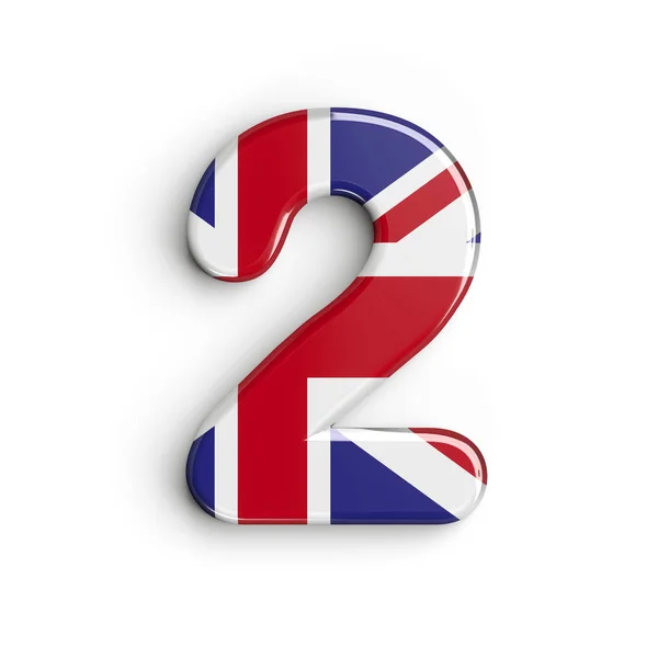 Reino Unido número 2 - dígito britânico 3d - Reino Unido, Londres ou conceito brexit — Fotografia de Stock
