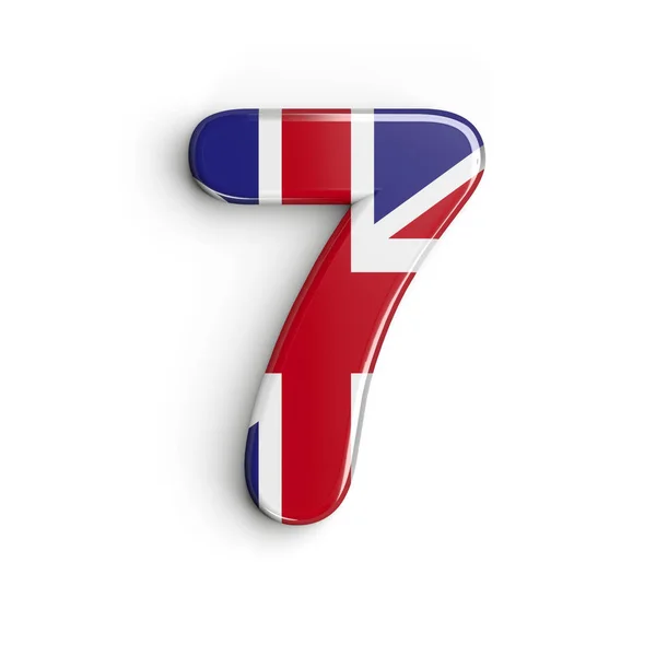 United kingdom number 7 -  3d british digit - United Kingdom, London or brexit concept — Stock Photo, Image