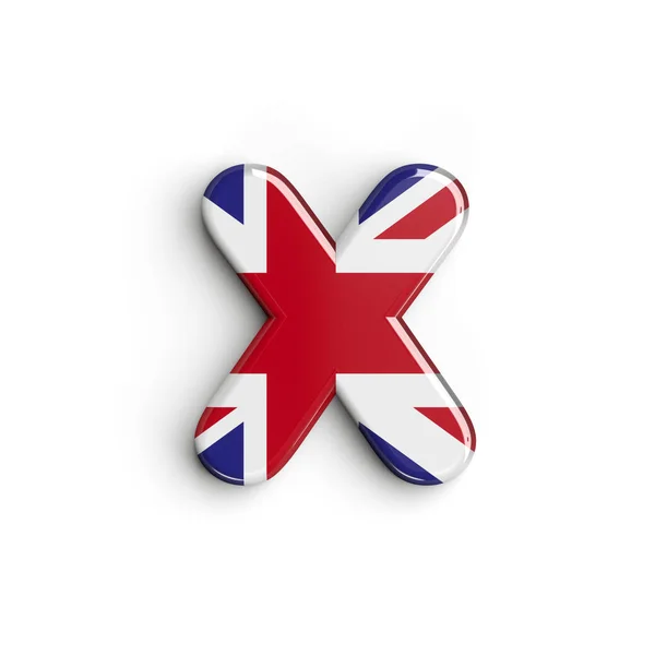 United Kingdom letter X - Liten 3d brittisk typsnitt - Storbritannien, London eller brexit koncept — Stockfoto