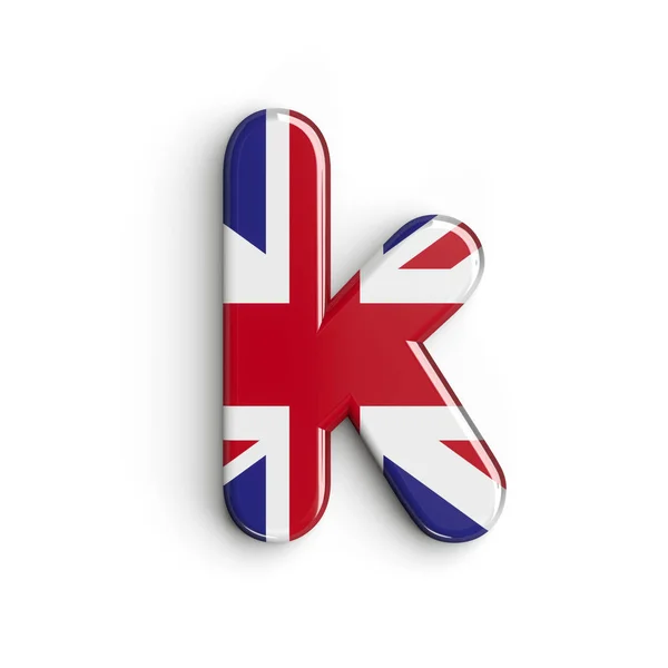 Birleşik Krallık harfi K - Küçük 3d İngiliz yazı tipi - Birleşik Krallık, Londra veya brexit kavramı — Stok fotoğraf