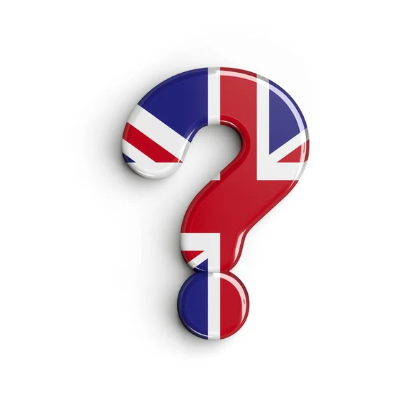 United kingdom interrogation point - 3d british symbol - United Kingdom, London or brexit concept — Stock Photo, Image