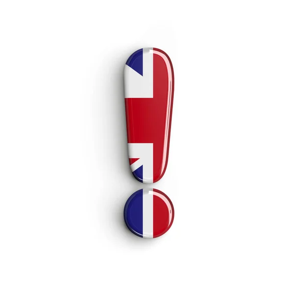 Egyesült Királyság felkiáltójel - 3d brit szimbólum - Egyesült Királyság, London vagy brexit koncepció — Stock Fotó