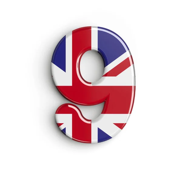 United kingdom number 9 -  3d british digit - United Kingdom, London or brexit concept — Stock Photo, Image