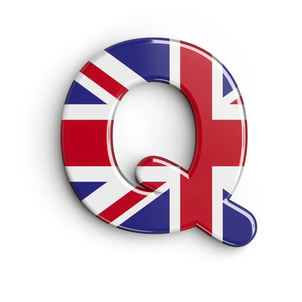 Birleşik Krallık harfi Q - Büyük harf 3d İngiliz yazı tipi - Birleşik Krallık, Londra veya brexit kavramı — Stok fotoğraf