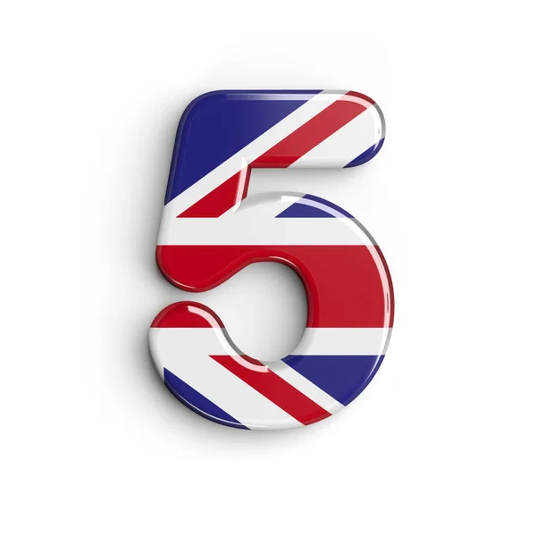 Birleşik Krallık numara 5 - 3d İngiliz rakamı - Birleşik Krallık, Londra veya brexit kavramı — Stok fotoğraf