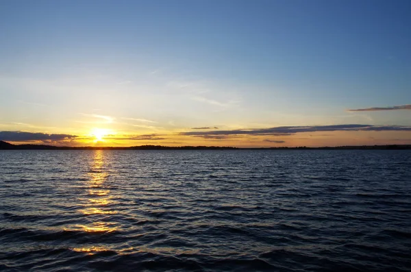 Solnedgång Alqueva Sjön Söder Portugal — Stockfoto