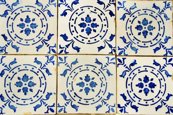 Azulejos Azules Portugueses Textura —  Fotos de Stock
