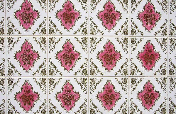 pink panel of portuguese tiles