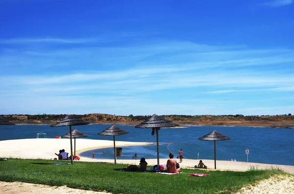 Playa Fluvial Cerca Del Pueblo Mourao Sur Portugal — Foto de Stock