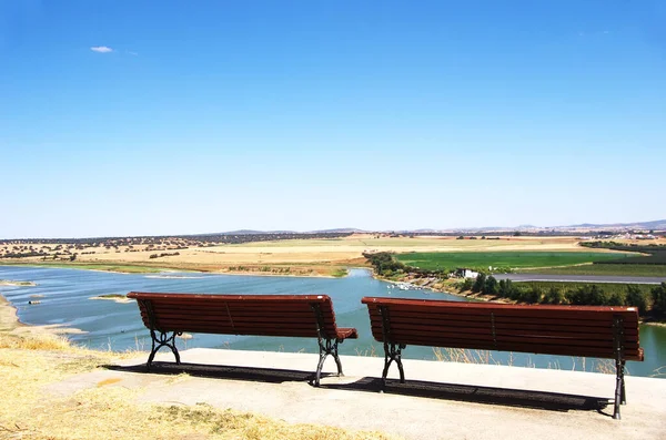 Landscape Guadiana River Juromenha Portugal — Stock Photo, Image