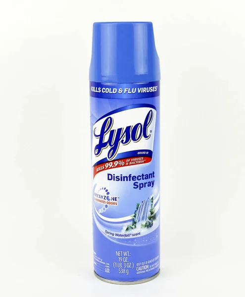 Spencer Wisconsin Noviembre 2018 Can Lysol Spray Desinfectante Lysol Introdujo Fotos de stock