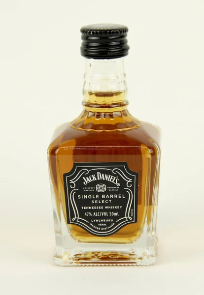 斯宾塞 威斯康星州 2019年1月1日 丹尼尔的单桶威士忌杰克 丹尼尔的是田纳西州威士忌的品牌 — 图库照片