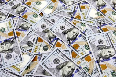 Birkaç yüz dolar faturaları nakit arka plan yapmak