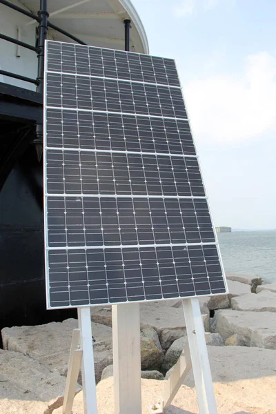 Solar Panel on an Ocean Coastline